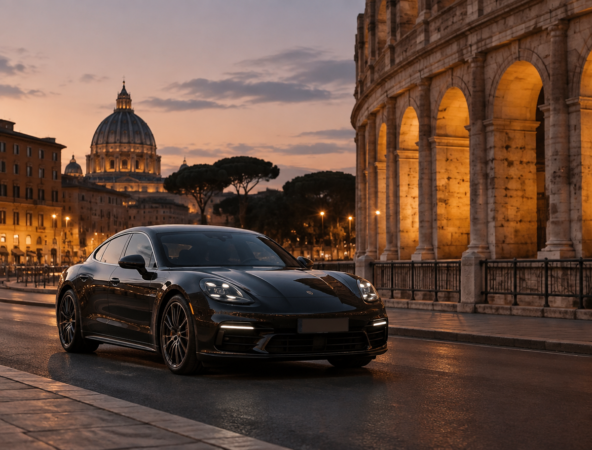 Porsche Panamera NCC in arrivo nel centro di Roma