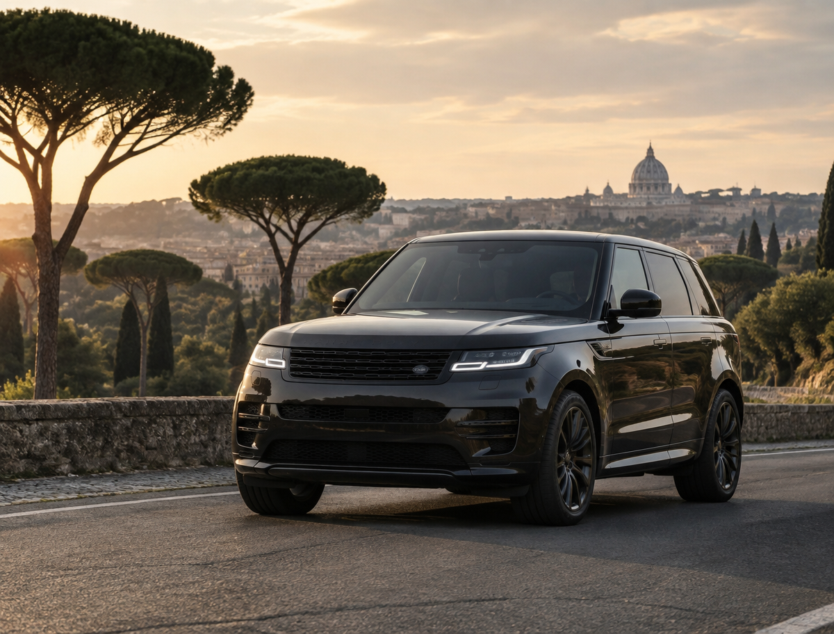 Range Rover Sport NCC su una strada panoramica vicino Roma