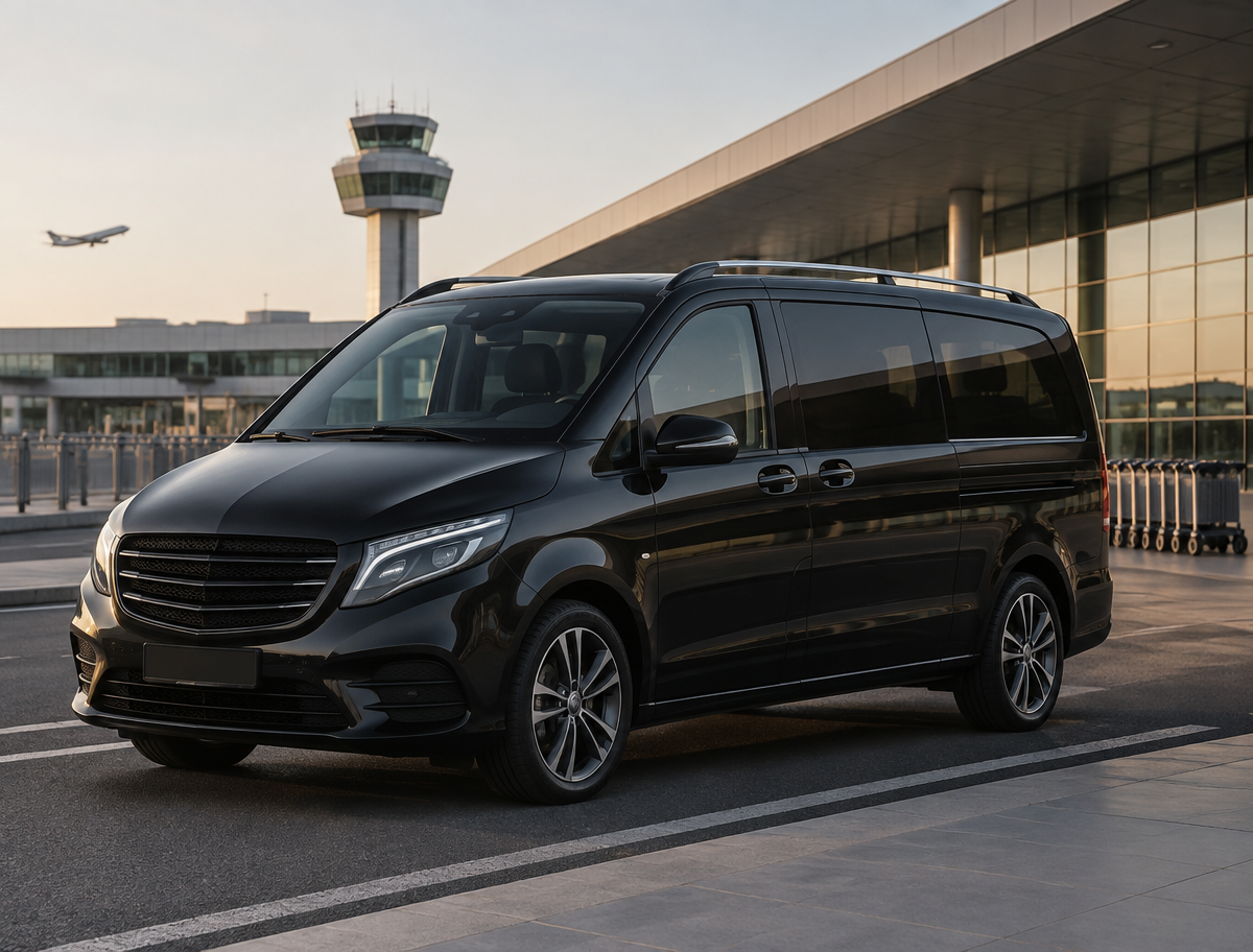 Mercedes van 8 posti NCC presso l’aeroporto di Roma Fiumicino